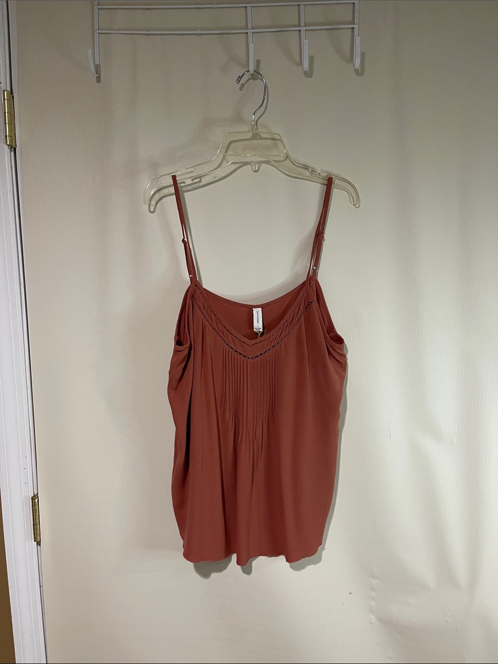 NWT Gentle Fawn Rust Adjustable-Strap Pleated Tank Top size large